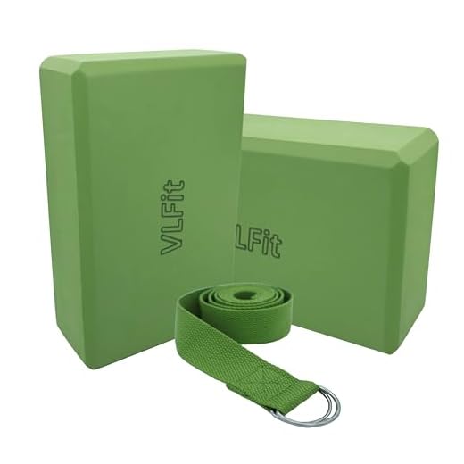 VLFit de 2 bloques de yoga y 1 Correa para Yoga,Bloque De Espuma Eva De Alta Densidad Yoga Block Pilates Accesorios Yoga para Pilates Y Ejercicios De Yoga