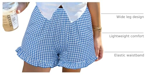 Image of Boxer Shorts for Women Pajama Gingham Shorts Casual Lounge Sleep Plaid Y2K Beach Bottoms for 2026 Summer