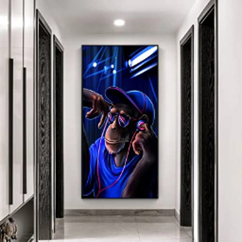 Mur Photo Salon Pop Art avec Toile Singe Moderne 40x80cm