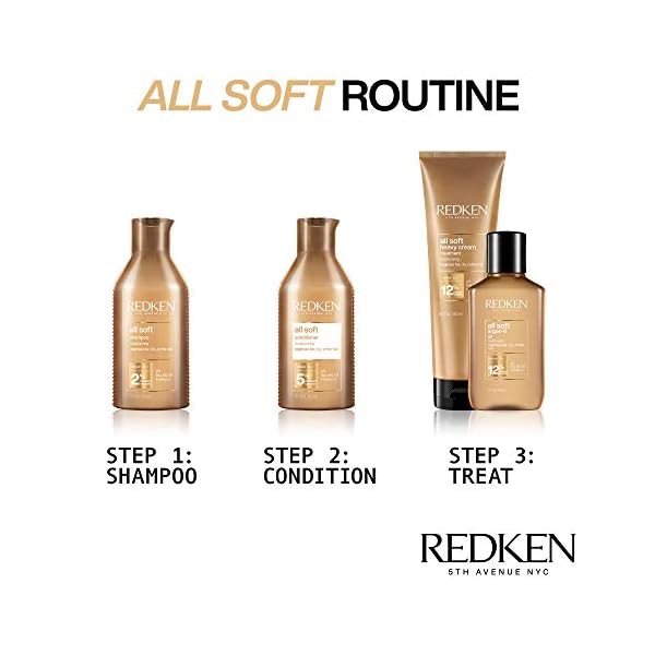 Redken All Soft Heavy Cream Treatment Mask | Deep Conditioner For Dry Hair | Deep Conditioning Hair Treatment For Soft, Smooth Hair | 8.5 Fl Oz