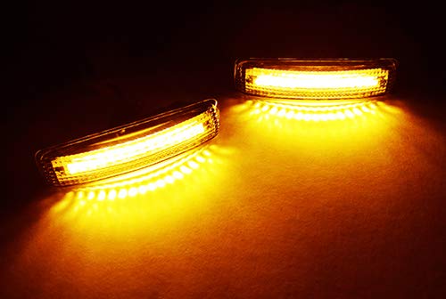 RZG Lot de 2 clignotants latéraux à LED ambrés Voyant latéral Voiture lumière latérale Compatible avec LR Freelander 2 Discovery Series 3 4 RR Sport Noir