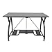 Origami Large Foldable Two-Shelf Desk, Sturdy Steel-Frame Laptop Computer Table, Black
