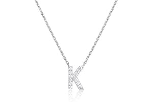 Dainty 2021 Polished 14K White Gold Plated Cubic Zirconia Initial Necklace for Women