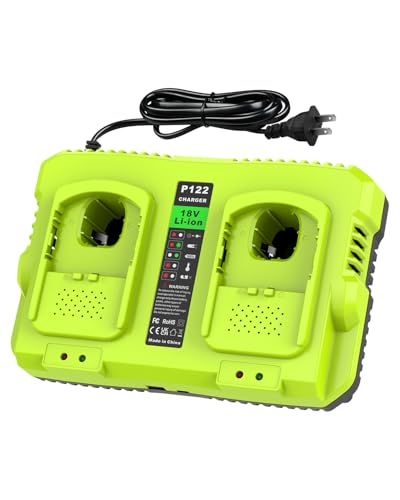 Abeden Replace Ryobi 18V Battery Charger P117 Dual-Port Rapid Charger for Ryobi 12V-18V One+ Lithium Battery P100 P102 P103 P105 P107 P108 P190 PBP005 PBP006 PBP2005