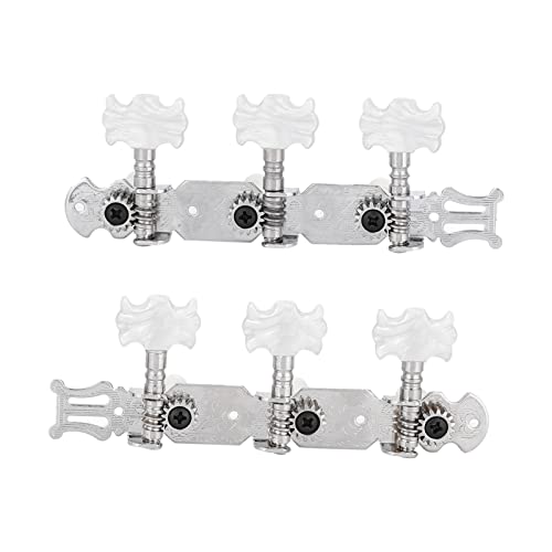 Guitar String Tuning Pegs, Acrylic Classical Guitar String Tuning Peg Tuners Machine Heads Silver for Electri Acoustic Guitar