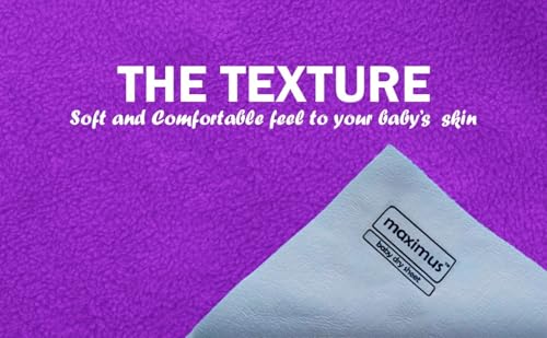 Image of Maximus Waterproof Quick Dry Sheet for Baby Pack of 2 | Bed Pad Extra Absorbent Washable Matress Protector | Baby Bed Protector Sheet for Toddler Children (100x70 cm) (RED and Purple, Medium)