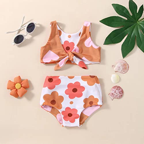 Toddler Girl Swimsuits Infant Baby Girl Bathing Suit Bikini Sets Swimwear 3 Piece Summer Beach Outfit Top Shorts Hat