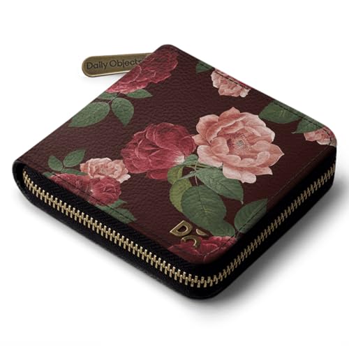 Image of DailyObjects Women's Zip Wallet | Made with Vegan Leather Material | Carefully Handcrafted | Holds up to 8 Cards | Slim and Easy to Fit in Pocket | Coin Pocket with Button Closure