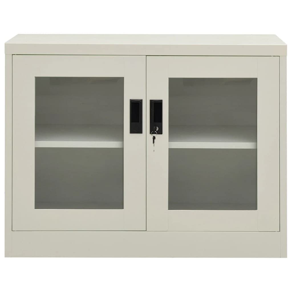 Armadio da ufficio, autoportante, in metallo, per aziende, ufficio, scuola, garage, grigio chiaro, 90 x 40 x 70 cm, in acciaio (facile da montare)