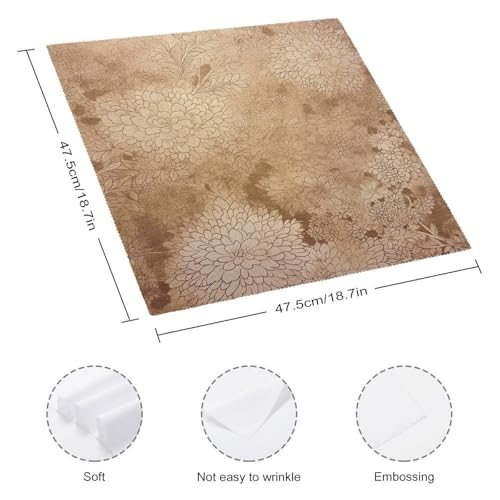 Servilletas de Tela con Diseño Floral Dorado Cuadradas 47.5x47.5 cm miniatura 2