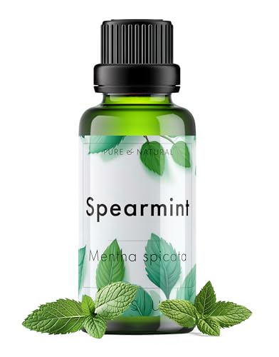 Image of Esslux Spearmint Essential Oil - Pure & Natural Undiluted for Aromatherapy & Skin Therapeutic Grade Oil (Undiluted & Uncut - 100% Virgin) - Massage, Candle Making (Spearmint, 120 ML)