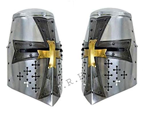 Casque médiéval Crusader à exposer : transformez votre salon avec ce Grand Heaume