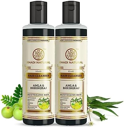 Khadi Natural Herbal Amla Bhringraj Shampoo, 210ml (Pack Of 2)