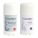 Cossette's Naturals - Natural Effective Deodorant for Men and Women, Aluminum Free, Parabens Free, Made with Premium Essential Oils (Lavender & Men's Cedarwood Sweet Orange, 2.65 oz (2 Pack))