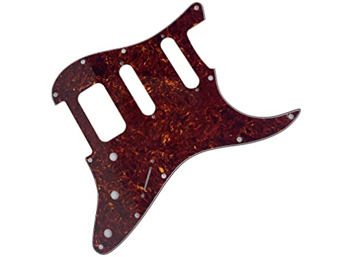 Image of Dopro 11-Hole Strat HSS Guitar Pickguard 3-Screw Humbucking Pickup Mount Fits American Fender Stratocaster Vintage Tortoise