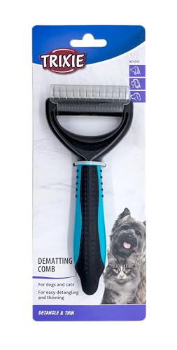 TRIXIE Pet Dematting Comb, for Cats and Dogs, Detangle and Thin, 3″ x 7″ (7x18cm) TRIXIE Pet Dematting Comb, for Cats and Dogs, Detangle and Thin, 3″ x 7″ (7x18cm)