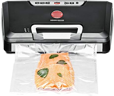 ROMMELSBACHER Vakuumierer VAC 485 - Absaugleistung 15 Liter/Min., Einhand-Bedienung, für Langzeitbetrieb geeignet, Doppel-Versiegelungsnaht, 2 Versiegelungszeiten, für Folien bis 3
