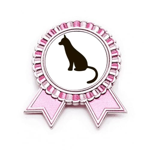 Broche chat noir Winner Award rose, le cadeau idéal pour amateurs de chats
