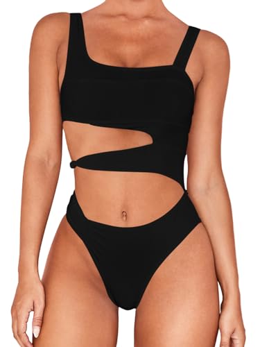 Lilosy Sexy Knotted Ruched High Cut Leg One Piece Swimsuit4