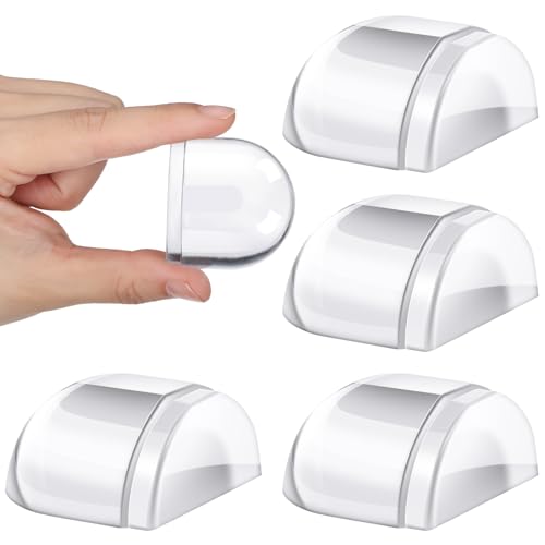 Qunclay 4 Pieces Floor Door Stopper No Drill Shower Door Stopper Self Adhesive Rubber Bumper Wall Protectors Acryli Floor Buffers Wall Buffers for Protection Furniture