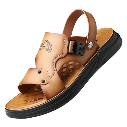 Sandalias hombre verano estilo mules abiertos con hebilla lateral ajustable