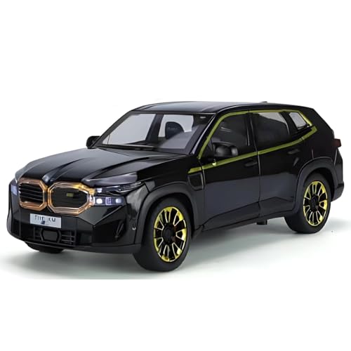 Image of 1:24 B.M.W XM SUV Diecast Alloy Model Car - Pull Back Toy Vehicle with Sound, Lights, Openable Doors - Metal Sports Car Toy Gift for Boys & Kids (Black)