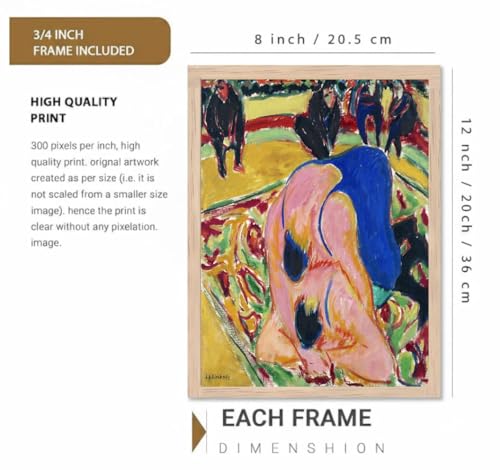 Image of BLINKART Gustav Klim Aesthetic Modern Art Walls With Frame | Natural Wood Texture | Living Room Bedroom Office Wall Decoration | Poster Home Decor Frames Wall Bedroom | 12x8 Inches (D400)
