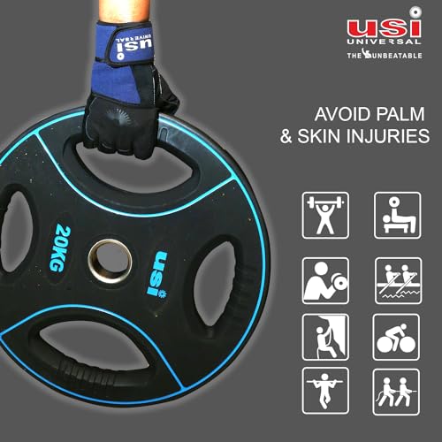 Image of USI UNIVERSAL Gym Gloves, 733IG Icon Fitness Gloves For Men & Women, Workout Powerlifting Gloves, Microfiber, Polyester, Elastane & Foam Construction Weight Lifting Gloves (Medium, Grey)