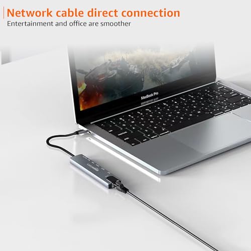 Image of Amazon Basics USB hub 3.0 for Type-c Port,8 in 1 Adapter for pc Accessories with USB-C 4K HDMI SD /TF Ethernet Adaptor HUB for Tablet PC Phone,Compatible with Laptop iPad iPhone MacBook Pro M1 M2