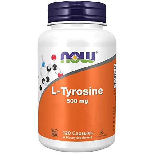 Now Foods, L-Tyrosine, 500 mg, 120 Capsules, Testé en Laboratoire, Sans Gluten, Sans Soya, Non-GMO