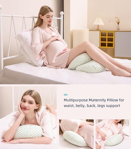 Pregnancy Pregnancy Pillow, Soft Pregnancy Body Pillow, Back, Lumbar, Leg Support, Maternity Pillow, with Removable and Adjustable Pillow Cover
