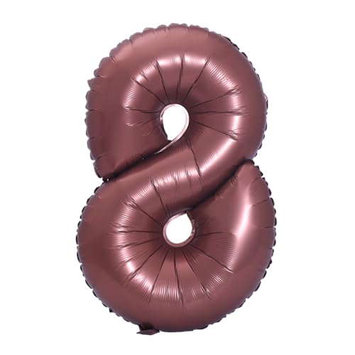 Image of YPSelected 32 Inch Large Foil Helium Number Balloon Birthday Wedding Party 0-9 (Brown, 8)