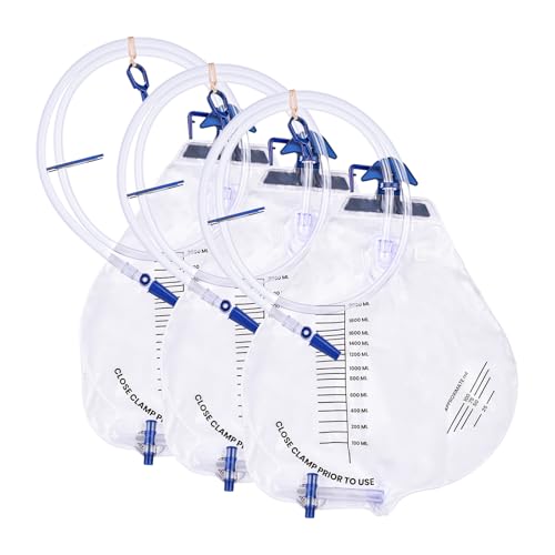 3 Pack 2000ml Sterile Urinary Drainage Bags for Men and Women
