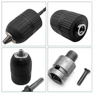 Mandrino Trapano Heavy Duty 5 Pezzi con Codolo Esagonale Attacco Rapido SDS per Adattatore Elettrico Autoserrante