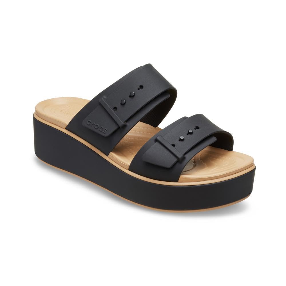 Crocs Brooklyn Buckle Matte Wrap Low Wedge, Sandalias con cuña Mujer