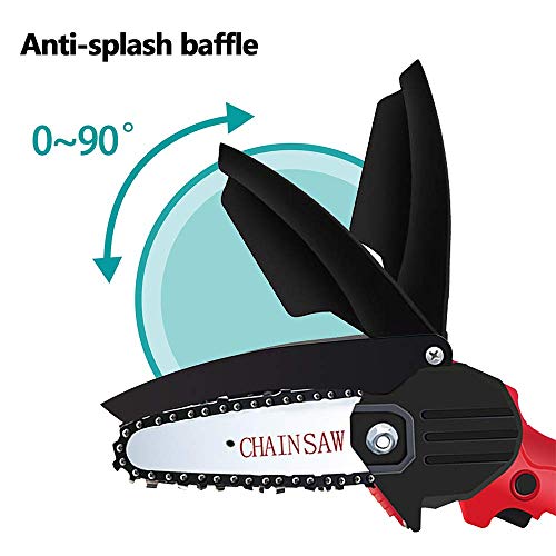 HOPELIGHT 4 Inch Mini Chainsaw with Brushless Motor, Hand Chainsaw with 24V Rechargeable Battery, Pruning Shears Chainsaw for Tree Branch Wood Cutting