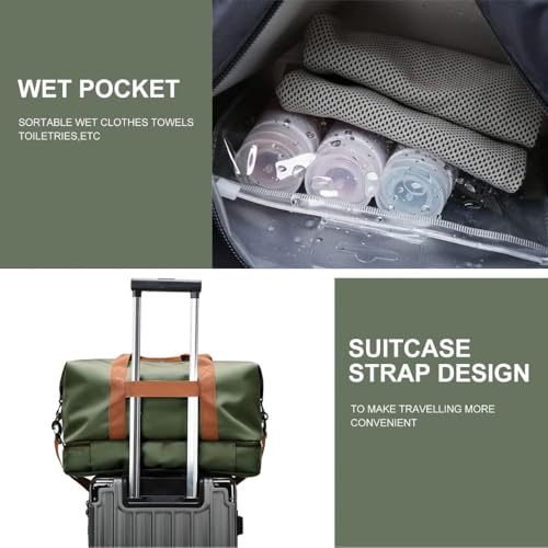 Image of CAVALO - Be Unique Duffle Cum Tote Bag Weekender /Overnight Bags for Women and Men, for Travel, Sports, Gym Bag, Waterproof with Shoe and Wet Clothes Compartments (Green)