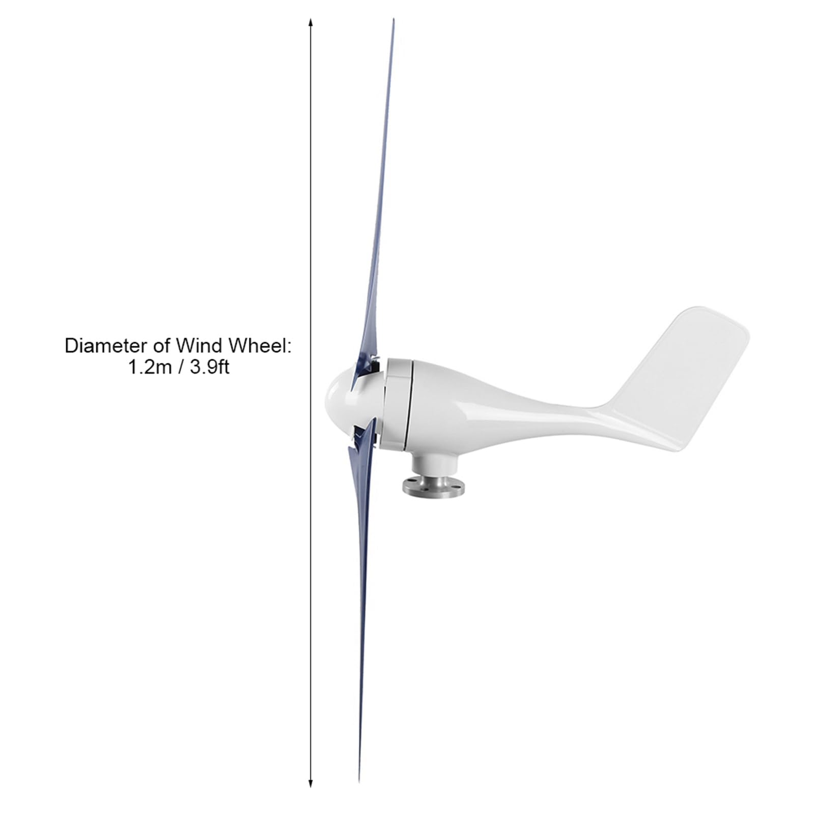 1200 W Kleine Windturbine, Kleiner Windgenerator, 1200 W Windgenerator, 3-Blatt-Windturbine, DC 12 V, 24 V, 48 V, Turbinen-Windgenerator für das Aufladen von Schiffen zu Hause