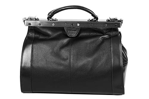 Sac Diligence Katana Cuir De Vachette 83251 Taille M : sac de voyage noir en cuir