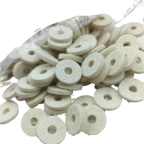 Cosyhat 100Pieces/bag Trumpet Felt Washers Pad Cushion Brass Instrument Replacement Parts for Musical Instruments(White 16mm)