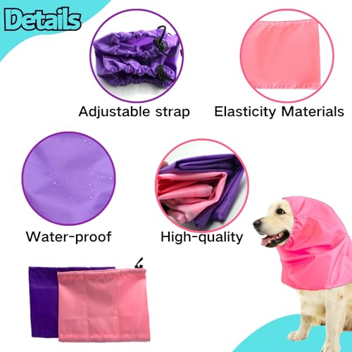 2 Pcs Dog Shower Caps Waterproof Dog Ear Covers with Adjustable Strap Bathing Dogs Ears Protection for Bath Dog Ear Wrap Pets Shower Rain Water 2 Pcs Dog Shower Caps Waterproof Dog Ear Covers with Adjustable Strap Bathing Dogs Ears Protection for Bath Dog Ear Wrap Pets Shower Rain Water