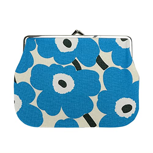 マリメッコ 小物入れ ポーチ がま口 MINI UNIKKO ミニウニッコ ブルー×オフホワイト 049737 856