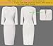 VFSHOW Womens Pleated Crew Neck Peplum Slim Work Business Dress Elegant 3/4 Sleeves Office Church Bodycon Pencil Sheath Dress (Off-White Ivory, Medium) 3587 WHT M