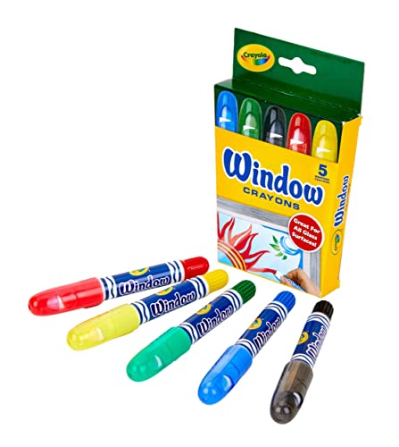Crayola Washable Window Crayons, Glass And Window Art Supplies, Assorted Colors, 5 Count, Gift For Boys & Girls #TOP1