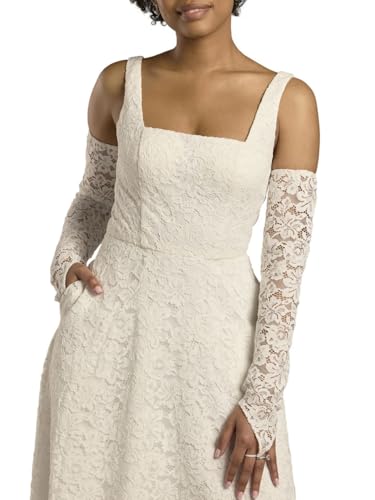 David's Bridal Tank Square Neck Lace A-Line Wedding Dress4
