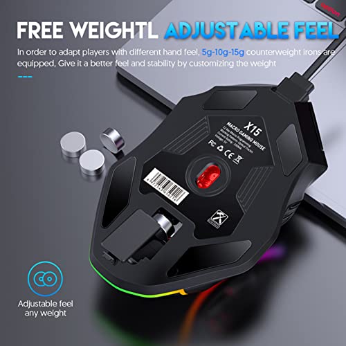 Lopeceal Usb Mouse Comfortable 6 Grip Adjustable Professional 12800Dpi Usb Gaming Mouse Playing Game 13 Light Modes Black #TOP5