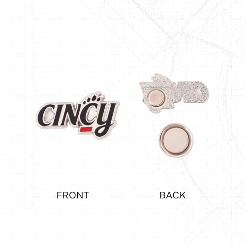 Image of Desert Cactus University of Cincinnati Magnetic Metal Lapel Pin (B) | Officially Licensed UC Cincinnati Bearcats Enamel Finish Lapel Pin Formal Wear Bag and Hat Jewelry Tie Track Brooch Pin