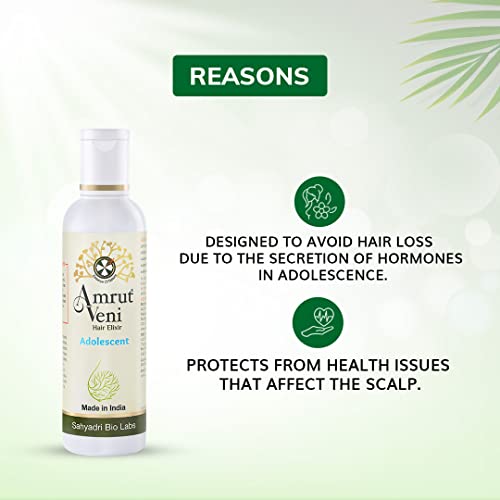 Amrutveni Hair Oil for Adolescents & Teenagers– Biotechnologically Engineered with 40+ Herbal Actives, Protects Against Dandruff & Micro-Infections, Non-Sticky Nourishment for Healthy Hair, 100ML
