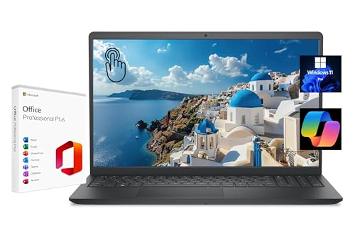 Image of Dell 15.6 inch FHD Touchscreen Laptop, with Free Lifetime Microsoft Office, Intel Core i7-1355U, 32GB RAM, 1TB SSD, Intel UHD Graphics, Windows 11 Pro, Carbon Black