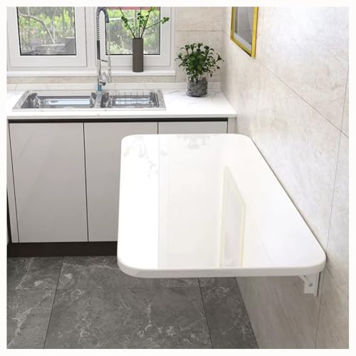 Escritorio flotante montado en la pared mesa plegable con soporte de hierro para estudio, dormitorio, baño, balcón, mesa de ahorro de espacio (tamaño: 40 x 30 cm)